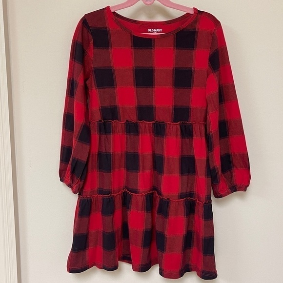 Old Navy: Red & Black Plaid Dress, Girls Size (M / 8) - Picture 1 of 6